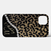 Diamond und Leopard Glitzer Monogram Case-Mate iPh iPhone Hülle (Rückseite (Horizontal))
