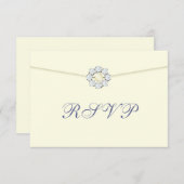 Diamond und Pearl Broach über Umschlag-UAWG RSVP Karte (Vorne/Hinten)