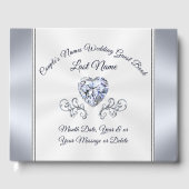 Diamond und Silver Wedding Guest Book Personalisie Gästebuch (Vorderseite)
