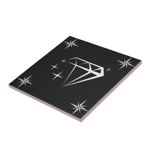 Diamond und Star Pattern Black Fliese (Seite)