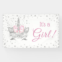 Diamond Unicorn Face Girl Babydusche Banner
