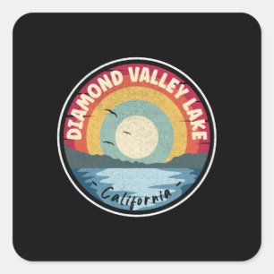 Diamond Valley Lake California Colorful Quadratischer Aufkleber