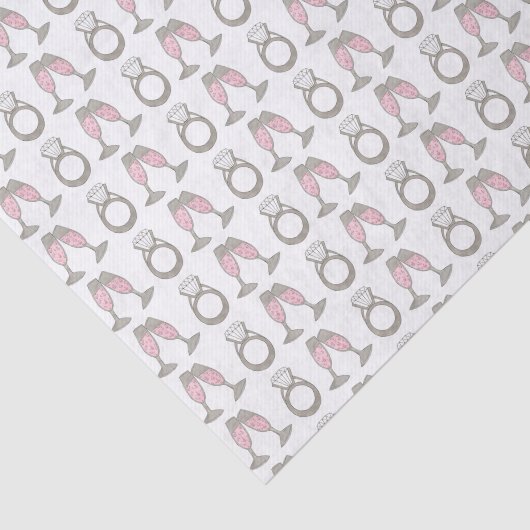 Diamond Verlobung Hochzeitsring Pink Champagne Seidenpapier (Ausschnitt)