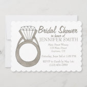 Diamond Verlobung Ring Bling Brautparty Party Einladung (Vorderseite)