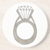 Diamond Verlobung Ring Bling Fashionista Bride Getränkeuntersetzer (Vorne)