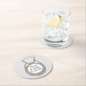 Diamond Verlobung Ring Wedding Brautparty Runder Pappuntersetzer (Vor Ort)