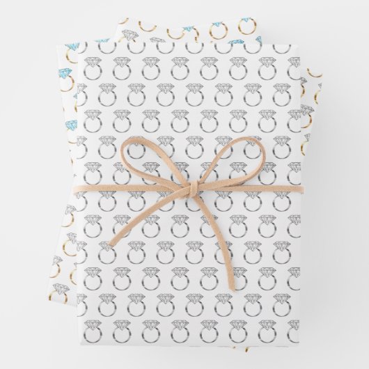 Diamond Verlobung Rings Geschenkpapier Set (Beispiel)