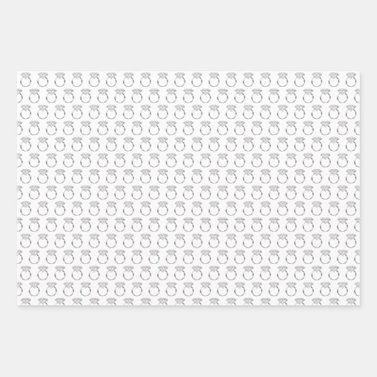 Diamond Verlobung Rings Geschenkpapier Set (Vorderseite)