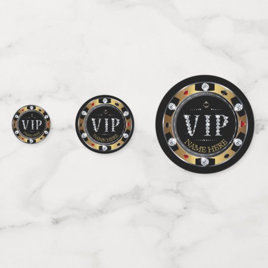 Diamond VIP Poker Chips 50-100-500 Tischkonfetti Konfetti (Rückseiten)