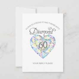 Diamond Wedding Anniversary Aquarellfarbe RSVP Karte