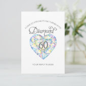 Diamond Wedding Anniversary Aquarellfarbe RSVP Karte (Stehend Vorderseite)