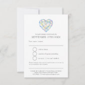 Diamond Wedding Anniversary Aquarellfarbe RSVP Karte (Rückseite)