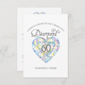 Diamond Wedding Anniversary Aquarellfarbe RSVP Karte (Vorne/Hinten)