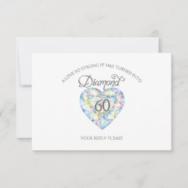 Diamond Wedding Anniversary Aquarellmalerei RS RSVP Karte