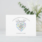 Diamond Wedding Anniversary Aquarellmalerei RS RSVP Karte (Stehend Vorderseite)