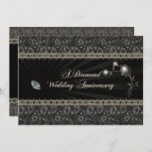 Diamond Wedding Anniversary Einladungskarte Einladung (Vorne/Hinten)