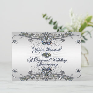 Diamond Wedding Anniversary Einladungskarte Einladung