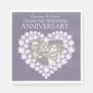 Diamond Wedding Anniversary Foto Servietten