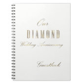Diamond Wedding Anniversary Gast Book White Gold Notizblock (Vorderseite)