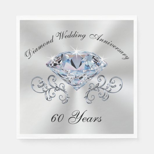 Diamond Wedding Anniversary Napkins BULK Rabatte Serviette (Vorderseite)