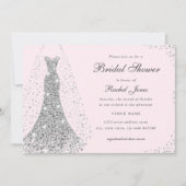 Diamond Wedding Dress Elegantes Brautparty Einladung (Vorderseite)