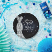 Diamond Wedding Dress Modern Blue Brautparty Pappteller (Party)