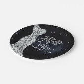 Diamond Wedding Dress Modern Blue Brautparty Pappteller (Schrägansicht)