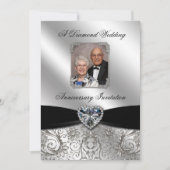 Diamond Wedding Jubiläum 12x18 Einladung (Vorderseite)