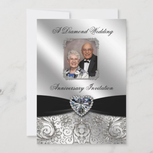 Diamond Wedding Jubiläum 12x18 Einladung (Vorderseite)