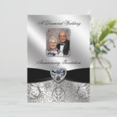 Diamond Wedding Jubiläum 12x18 Einladung (Stehend Vorderseite)