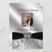 Diamond Wedding Jubiläum 12x18 Einladung (Vorne/Hinten)