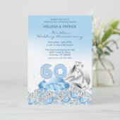 Diamond Wedding Jubiläum Einladung (Stehend Vorderseite)