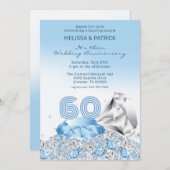 Diamond Wedding Jubiläum Einladung (Vorne/Hinten)