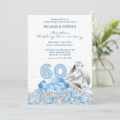 Diamond Wedding Jubiläum Einladung (Stehend Vorderseite)