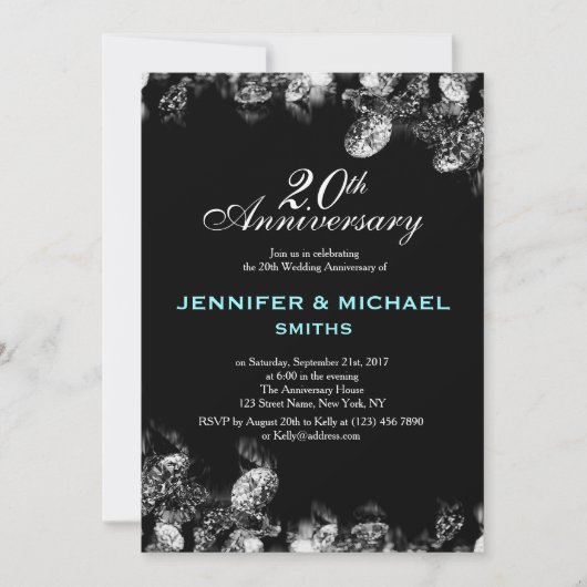 Diamond Wedding Jubiläum Einladung (Vorderseite)