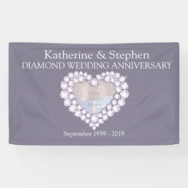 Diamond Wedding Jubiläum graues Banner