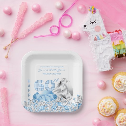 Diamond Wedding Jubiläum Pappteller (Party)