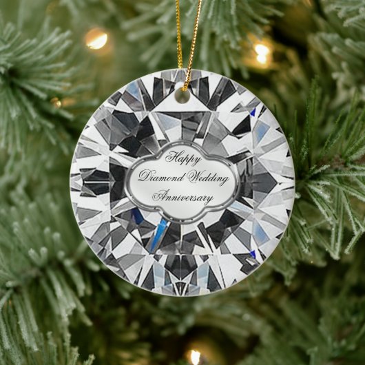 Diamond Wedding Jubiläum Round Ornament (Baum)