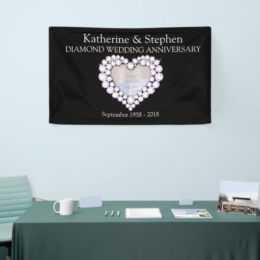 Diamond Wedding Jubiläum schwarzes Banner (Messeveranstaltung)