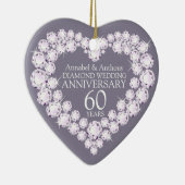 Diamond Wedding Jubiläumsherz Keramik Ornament (Rechts)