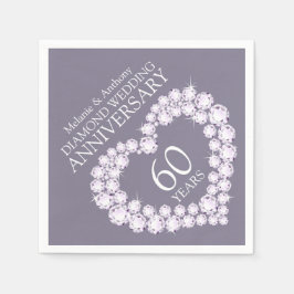 Diamond Wedding Jubiläumsherz Servietten