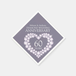 Diamond Wedding Jubiläumsherz Servietten