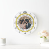 Diamond Wedding Ring Jubiläum Foto auf Weiß Große Wanduhr (Zuhause)