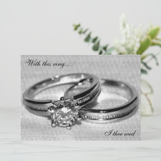 Diamond Wedding Ring Set Einladung (Stehend Vorderseite)