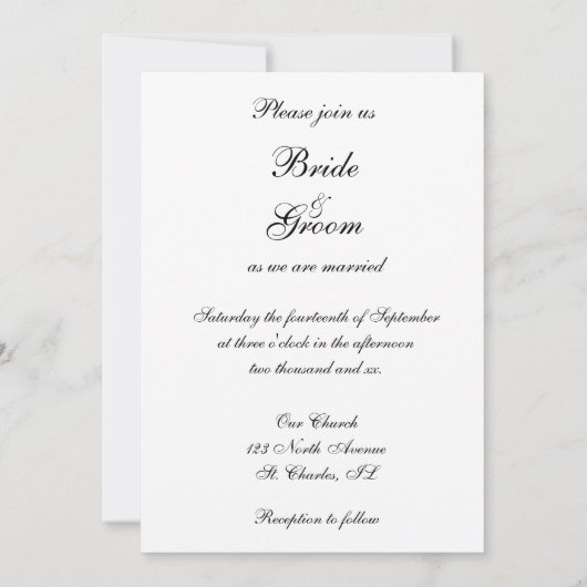 Diamond Wedding Ring Set Einladung (Rückseite)