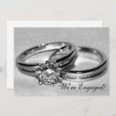 Diamond Wedding Ring Set Engagement Party Einladung (Vorne/Hinten)