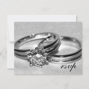 Diamond Wedding Ring Set RSVP Card Karte