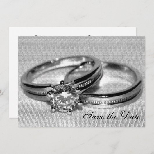 Diamond Wedding Ring Set Save the Date (Vorne/Hinten)