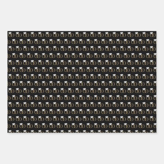 Diamond Wedding Rings Muster Geschenkpapier Set (Vorderseite 2)