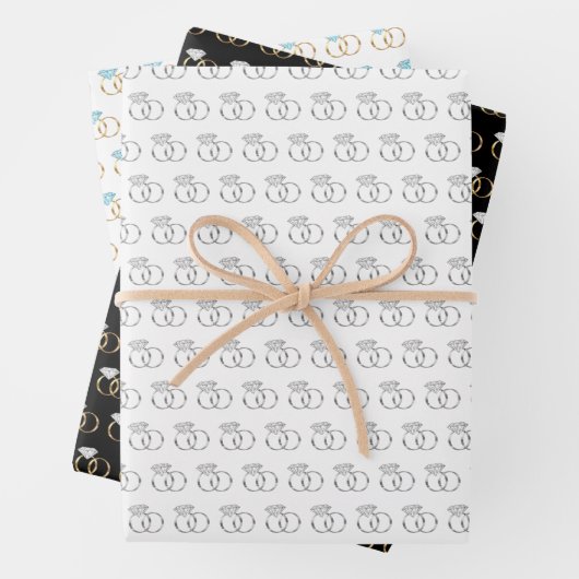Diamond Wedding Rings Muster Geschenkpapier Set (Beispiel)
